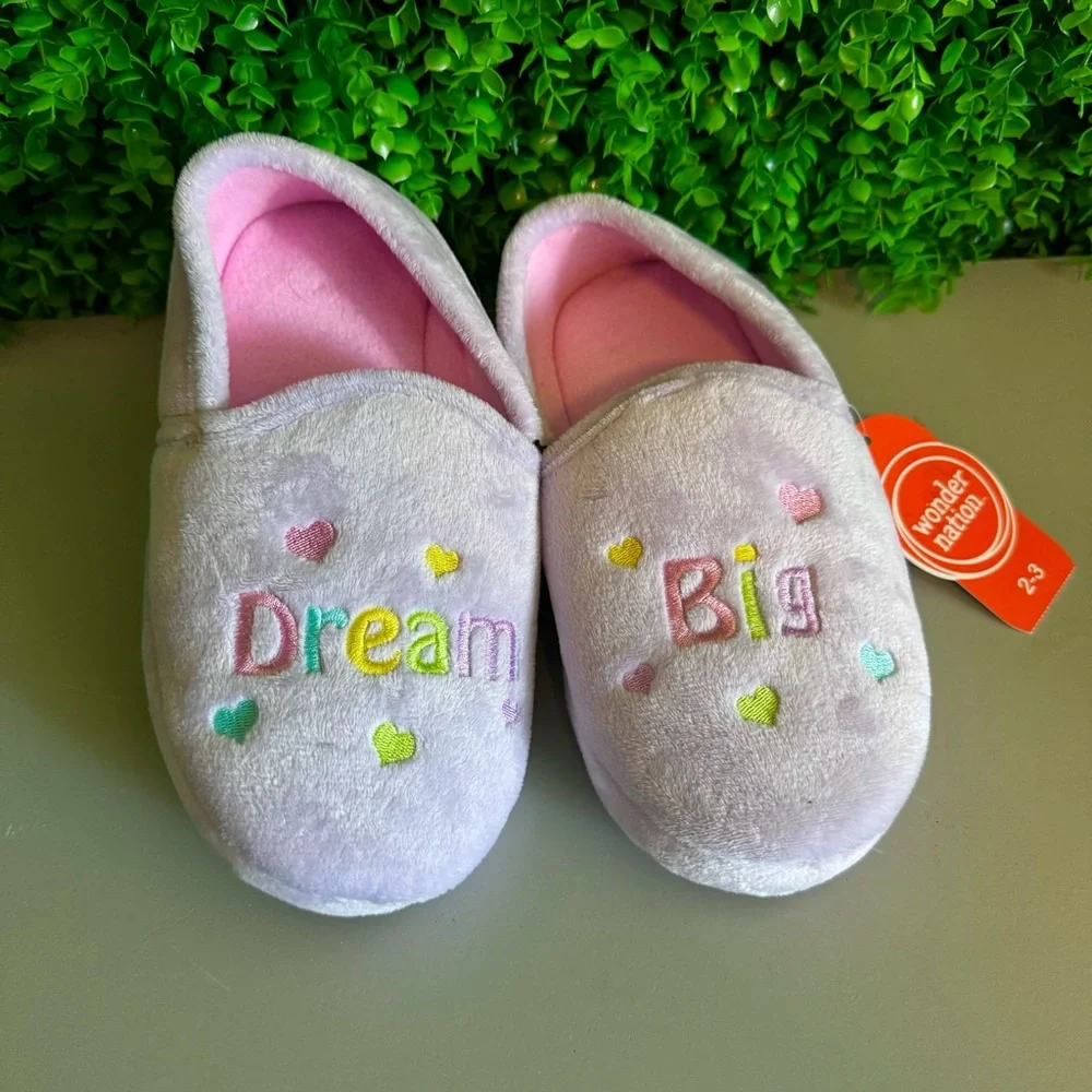 Dream Big Girls Purple Aline Slipper Size 2/3 NEW Wonder Nation